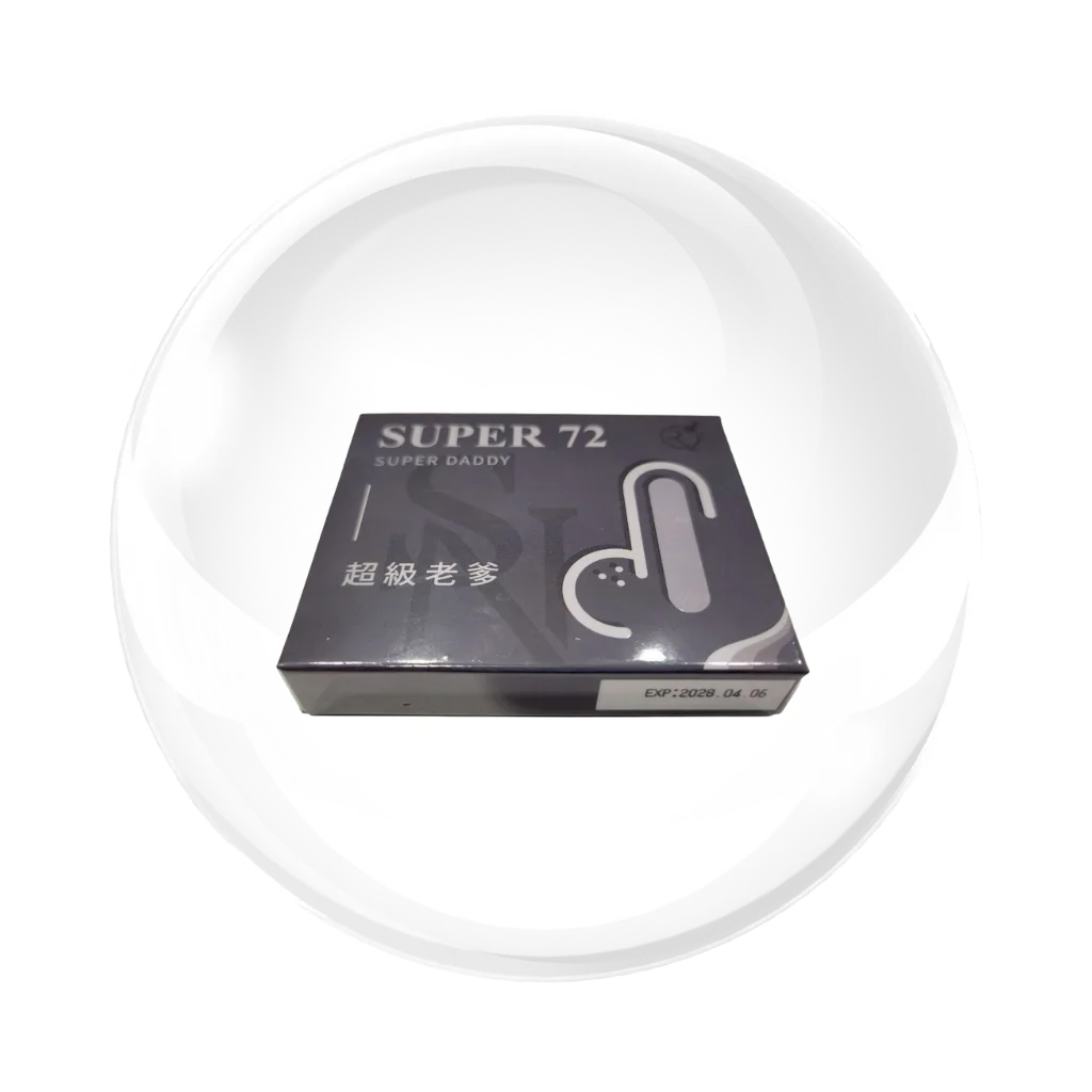 尚恩國際有限公司所開發的植萃保健食品,針對男性性功能保養所開發的Super-72,外包裝盒的產品展示照片